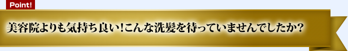 美容院よりも気持ち良い