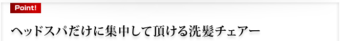 ヘッドスパだけに集中して頂ける洗髪チェアー