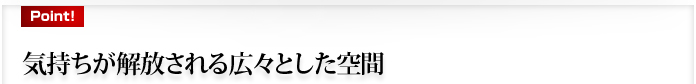 気持ちが解放される広々とした空間